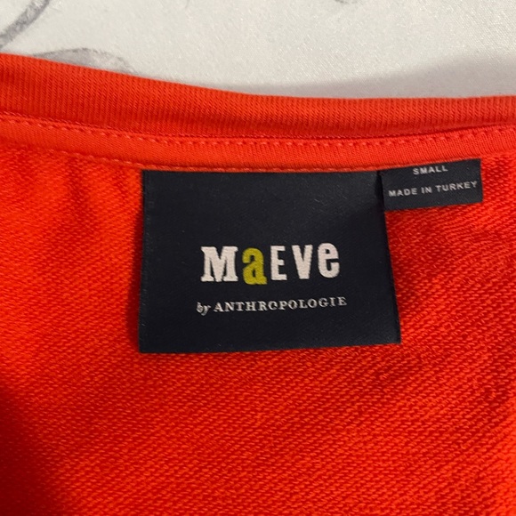 Anthropologie orange/ white embroidered ruffle sleeveless top in S - Picture 7 of 7